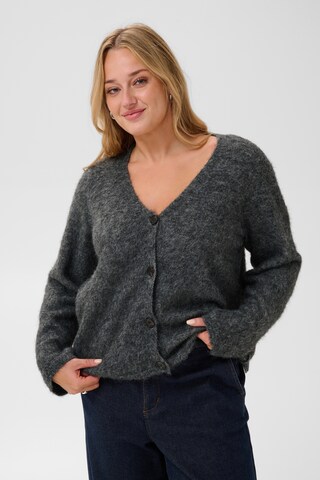 KAFFE CURVE Knit cardigan 'Jordi ' in Grey: front