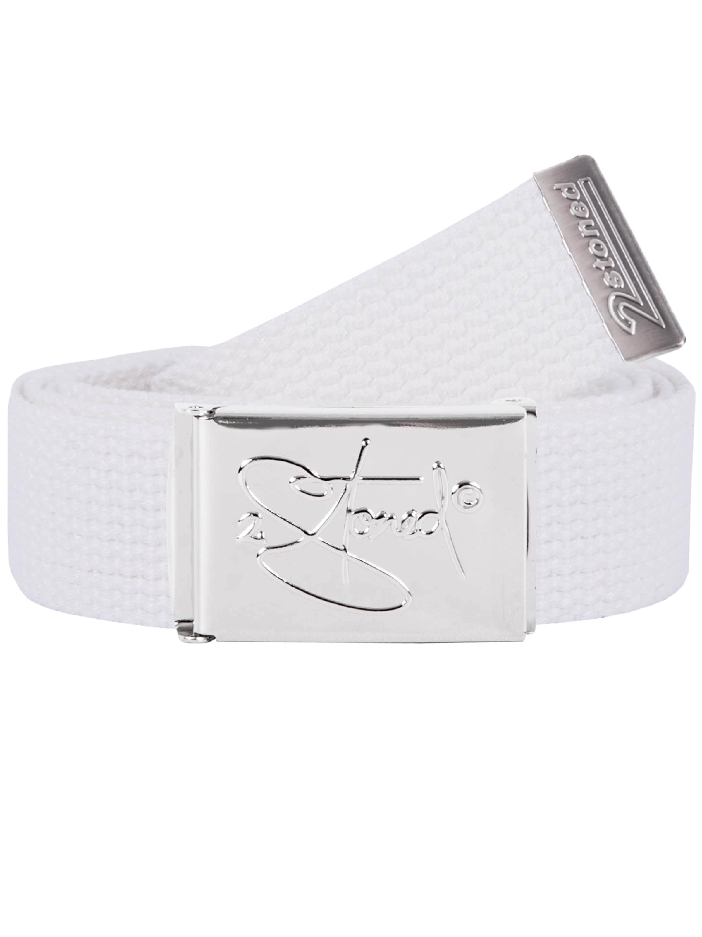2Stoned Gürtel 'Small Chrom'‌‌‌‌‌‌‌‌‌‌ in Weiß: Vorderseite