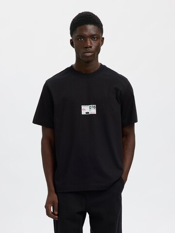 SELECTED - Camiseta en negro: frente