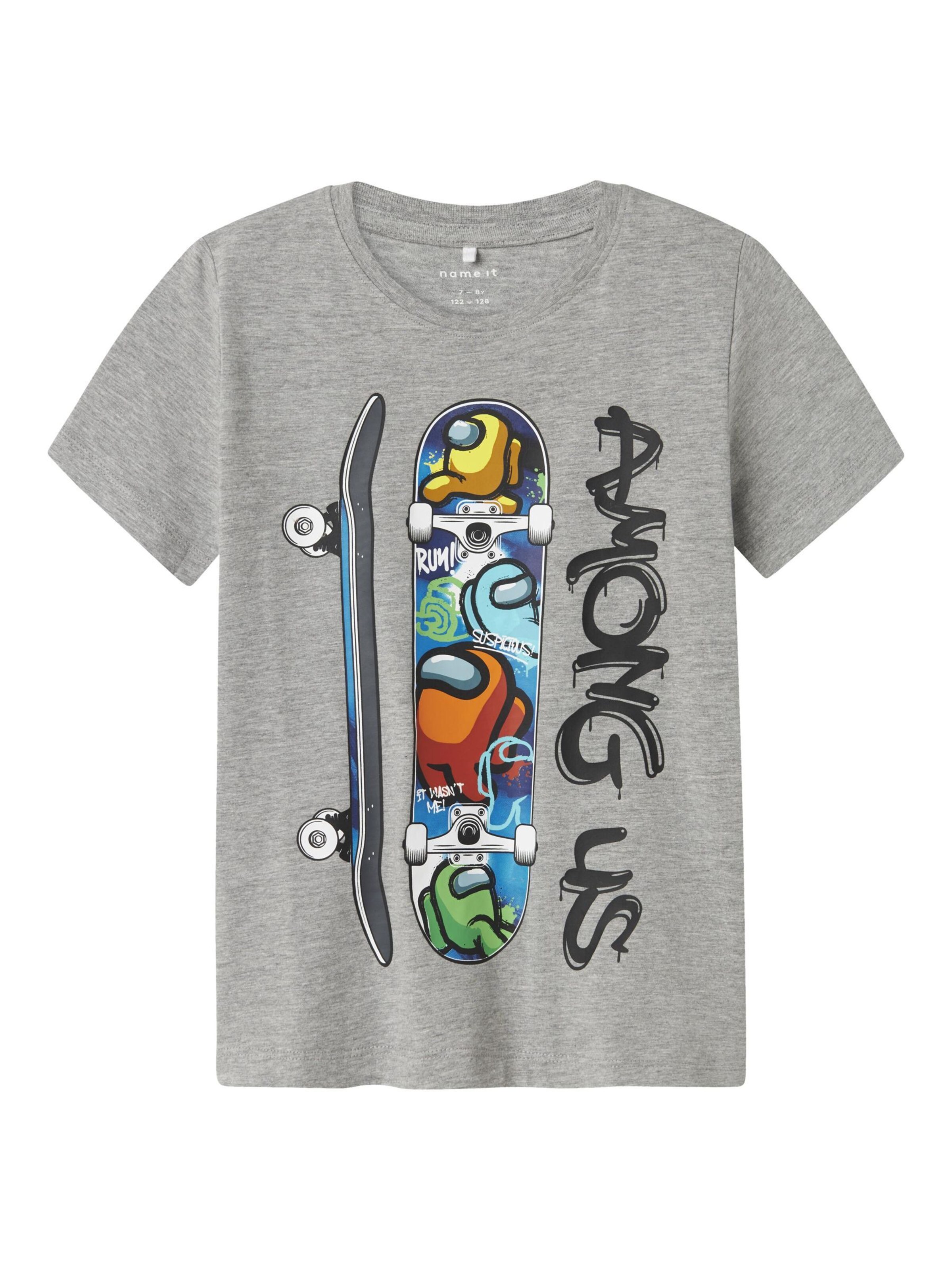 NAME IT Shirt 'Among Us' in Grey: front