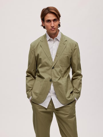 Coupe regular Veste de costume 'LOIK' SELECTED HOMME en vert : devant