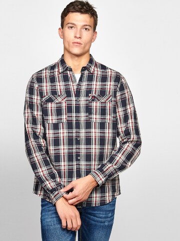 KOROSHI Regular fit Button Up Shirt in Blue: front