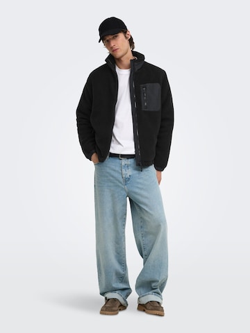 Only & Sons Fleece jacket 'ONSTYRO' in Black