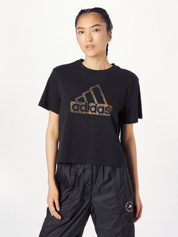 ADIDAS SPORTSWEAR Performance Shirt 'Reptile Badge of Sport Graphic' in Black: front