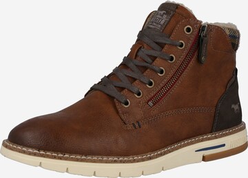 MUSTANG Lace-Up Boots in Brown: front