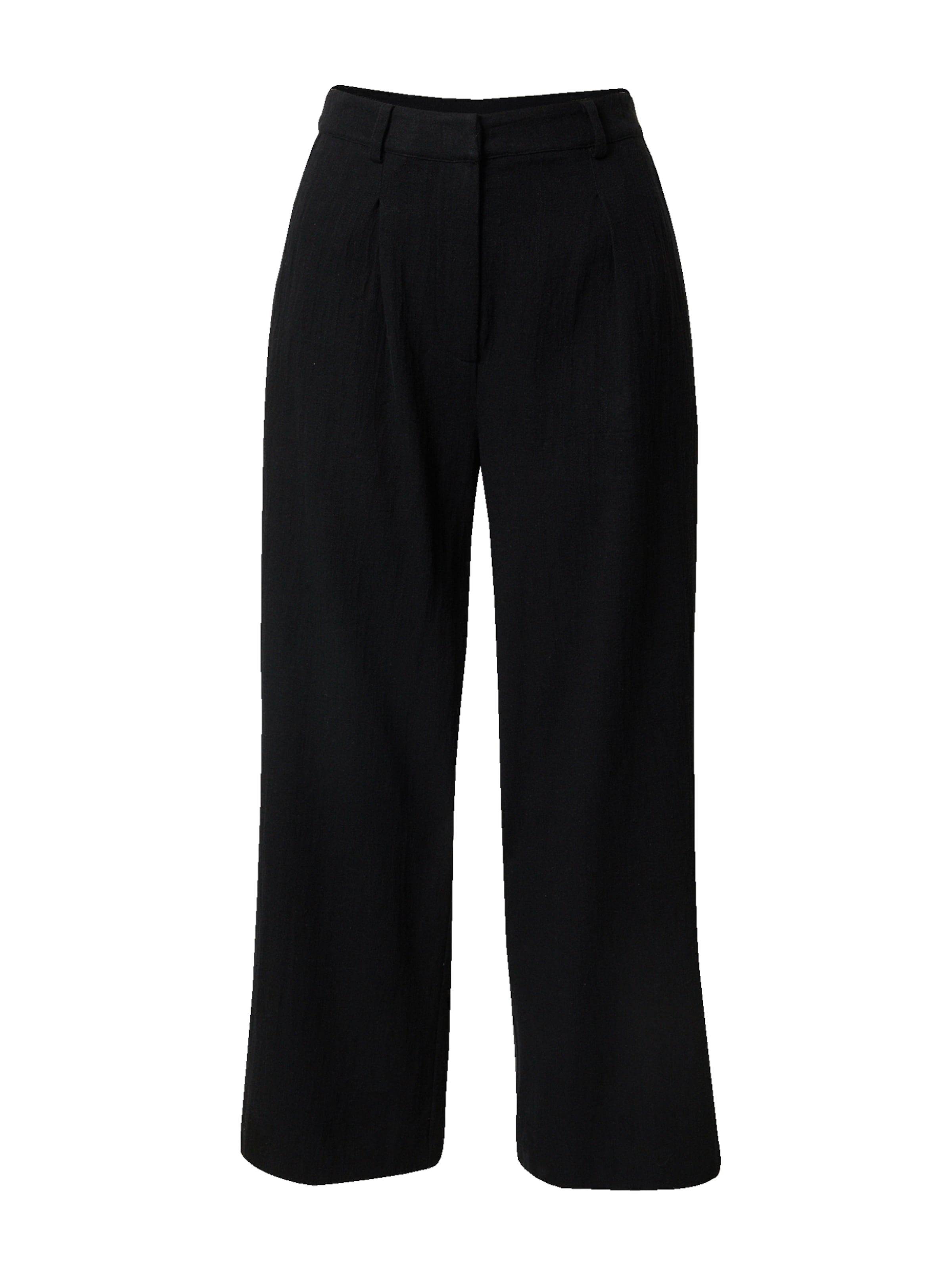 ABOUT YOU x Marie von Behrens Широкий Брюки со складками 'Magdalena' в Черный: спереди