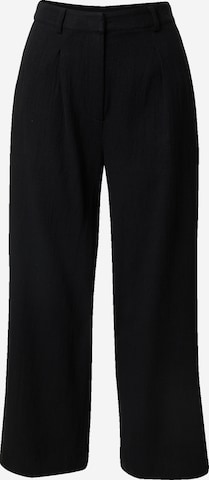 ABOUT YOU x Marie von Behrens Wide leg Pleat-Front Pants 'Magdalena' in Black: front