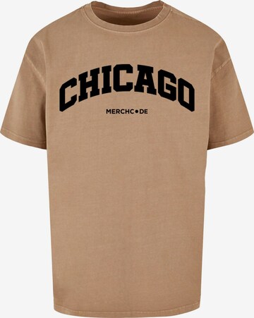 Merchcode Shirt 'Chicago' in Beige: voorkant
