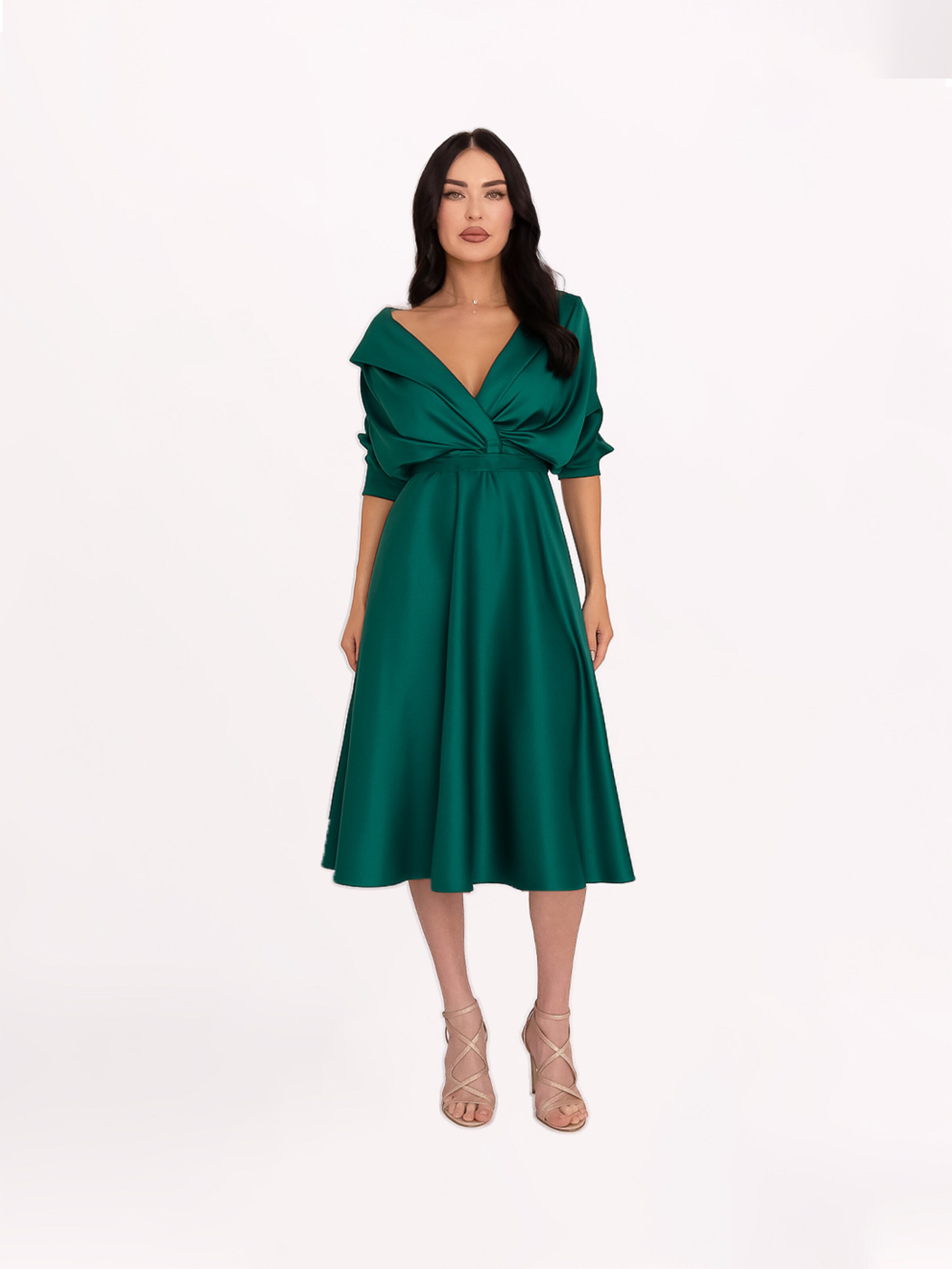 Robe de soirée acob a porter en vert : devant