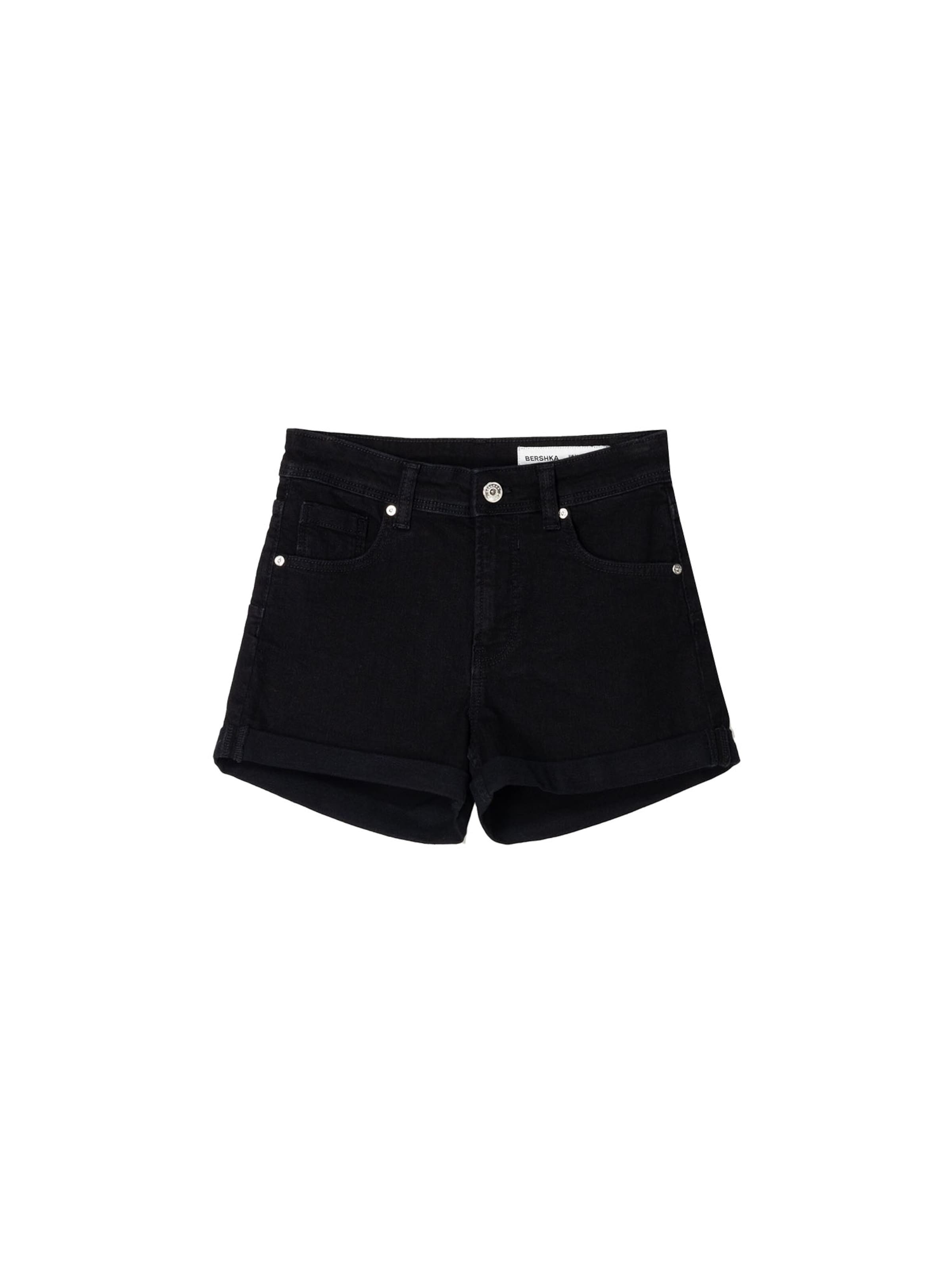 Bershka Regular Farkut värissä musta: etupuoli