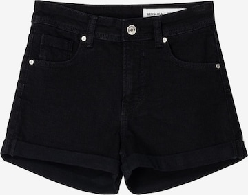 Bershka Regular Farkut värissä musta: etupuoli