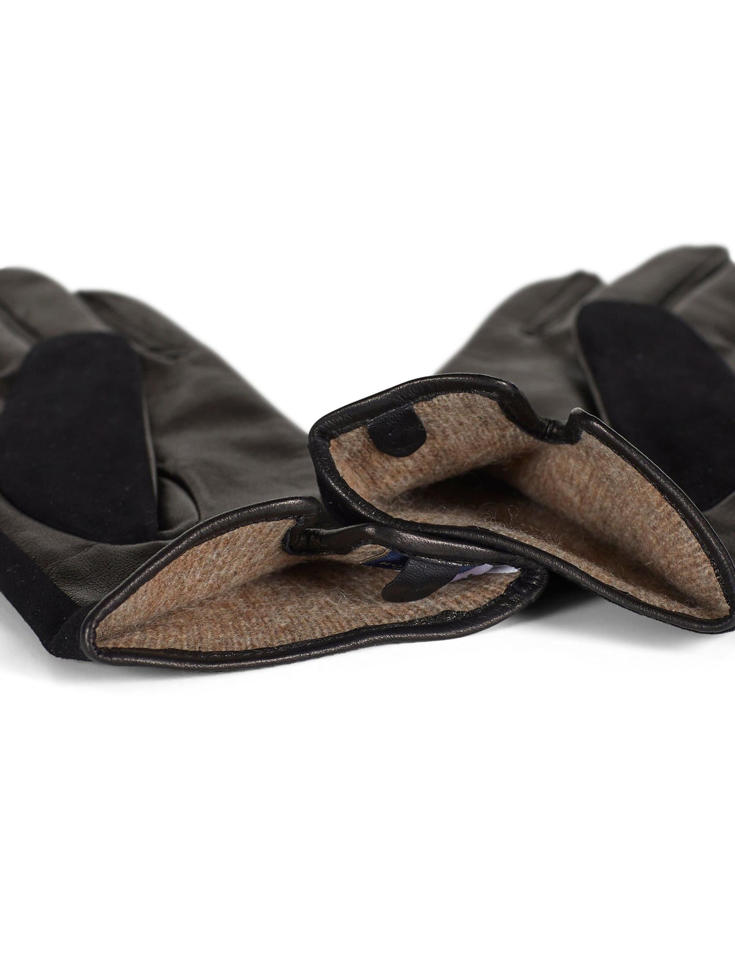 Howard London Fingerhandsker 'Women's Leather Gloves Luna Black' i brun