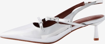 Next Czółenka z wyciętą piętą w kolorze srebrny: przód