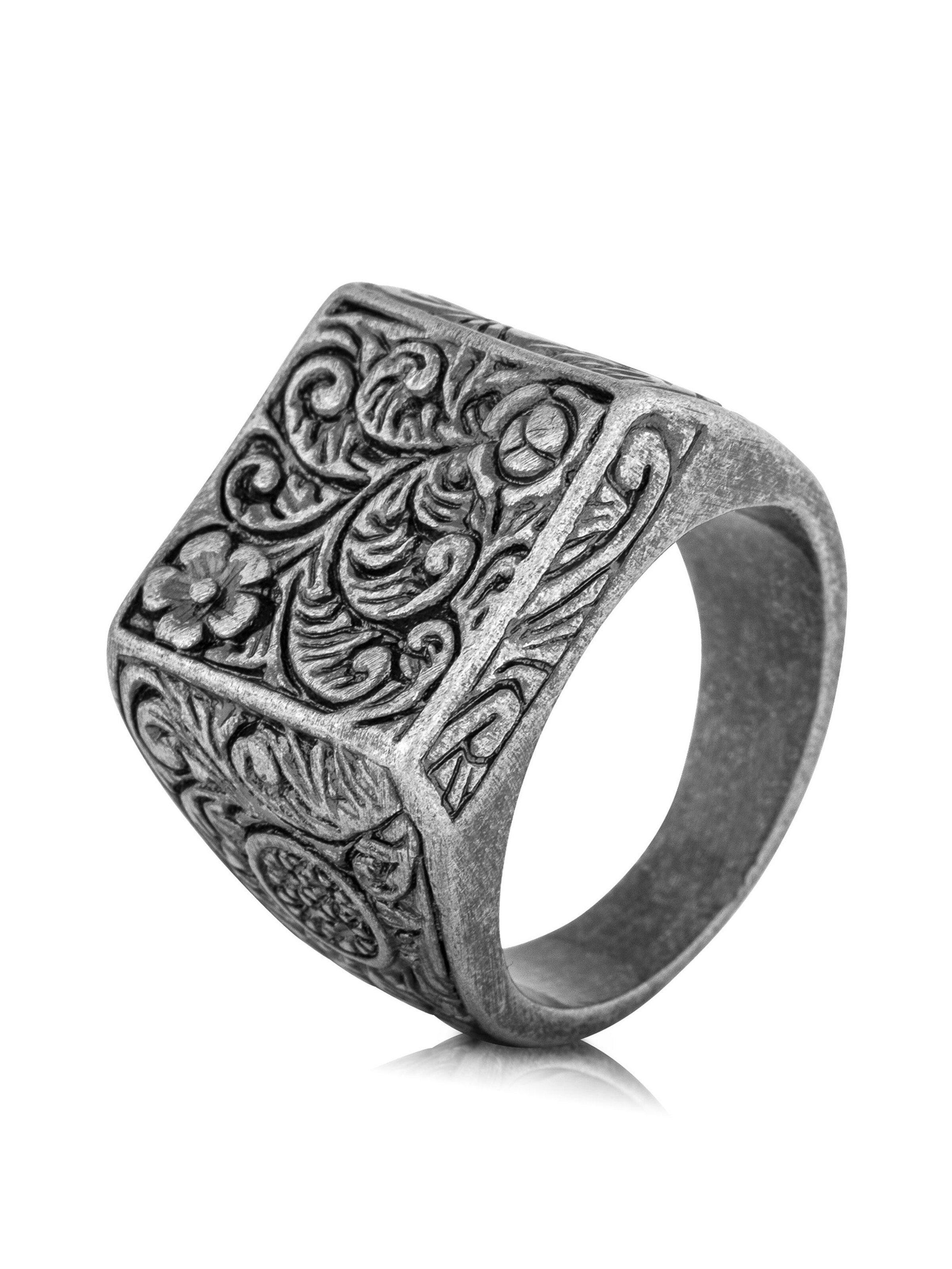 Akitsune Ring 'Floral'‌‌‌‌‌ in Silber