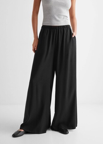 MANGO TEEN Wide leg Pants 'Argan' in Black: front