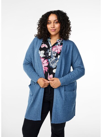 Cardigan 'CASUNNY' Zizzi en bleu : devant