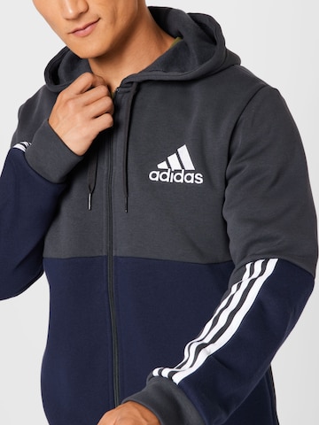 ADIDAS SPORTSWEAR Sportsweatjacke 'Essentials Colorblock Fleece ' in Grau