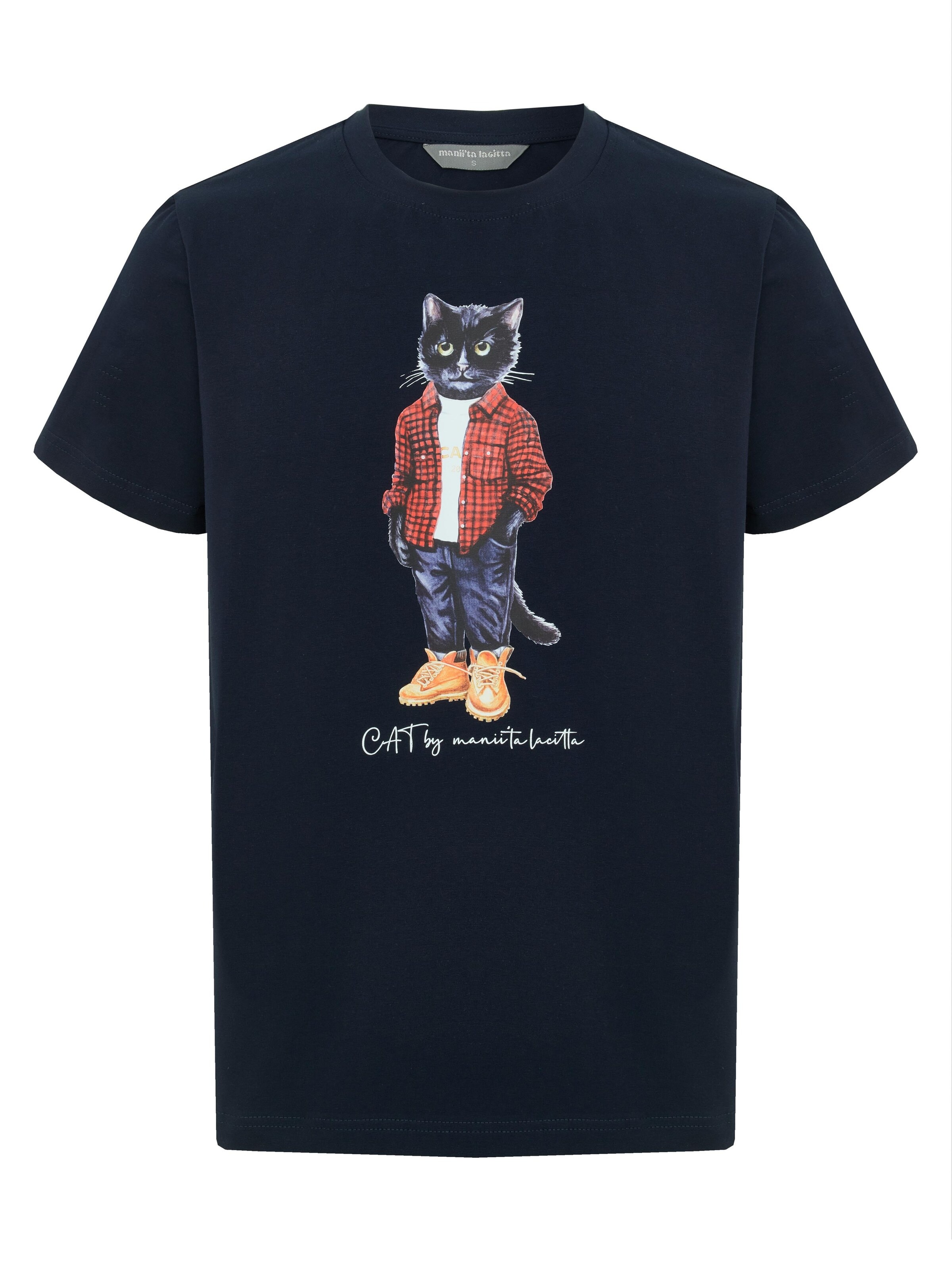 Cat e Lolette Shirt 'Country Cat' in Blue: front