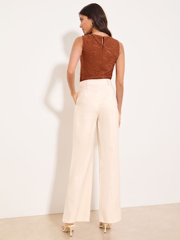 Lipsy Loose fit Pleat-Front Pants in Beige