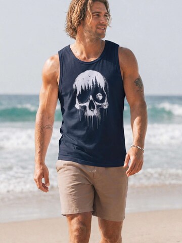 Neverless Shirt 'Skull Hiking' in Blue