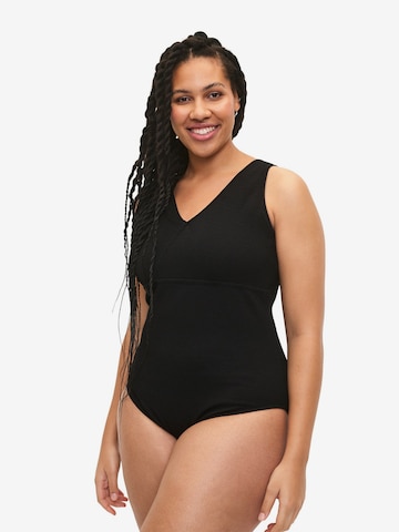 Swim by ZizziJednodijelni kupaći kostim 'CADREAM' - crna boja: prednji dio