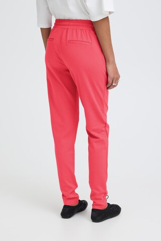 ICHI Slimfit Bandplooibroek ' Kate ' in Roze