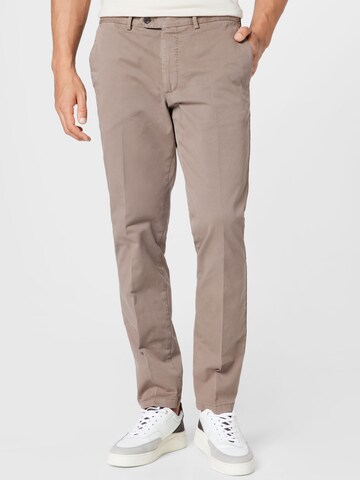 Regular Pantalon chino 'Danwick' Oscar Jacobson en marron : devant