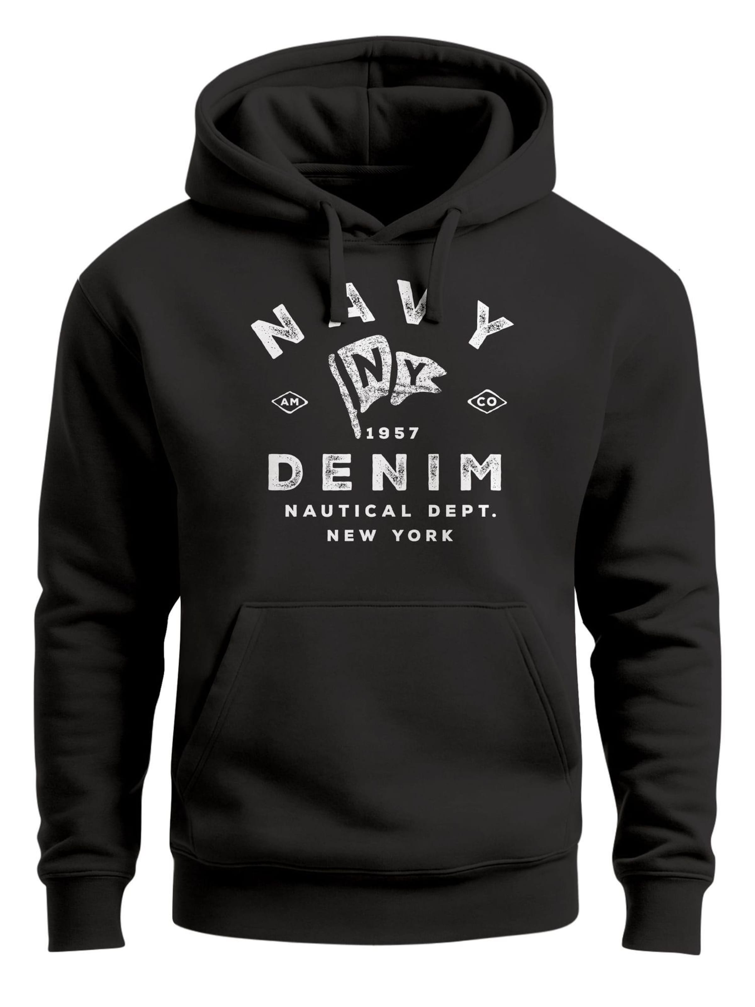 Neverless Sweatshirt 'Navy Denim' in Black: front