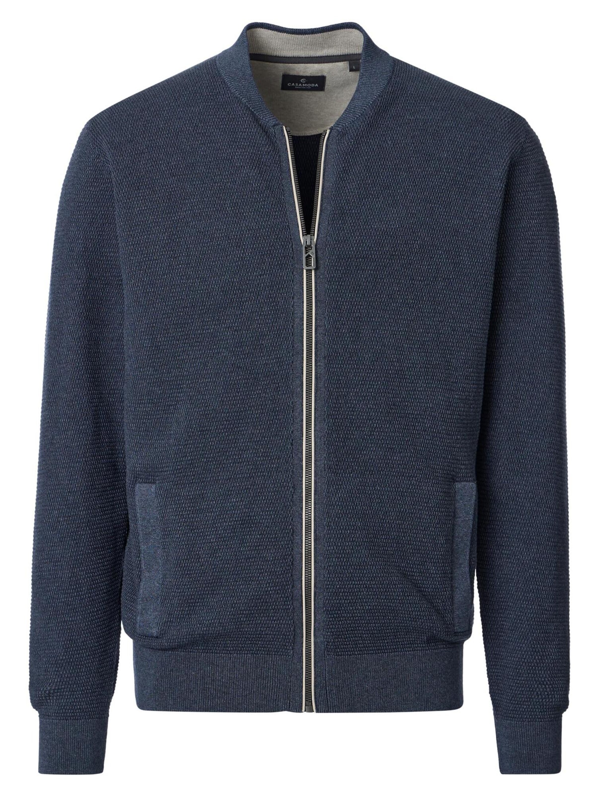 CASAMODA Knit cardigan 'Basic' in Blue: front