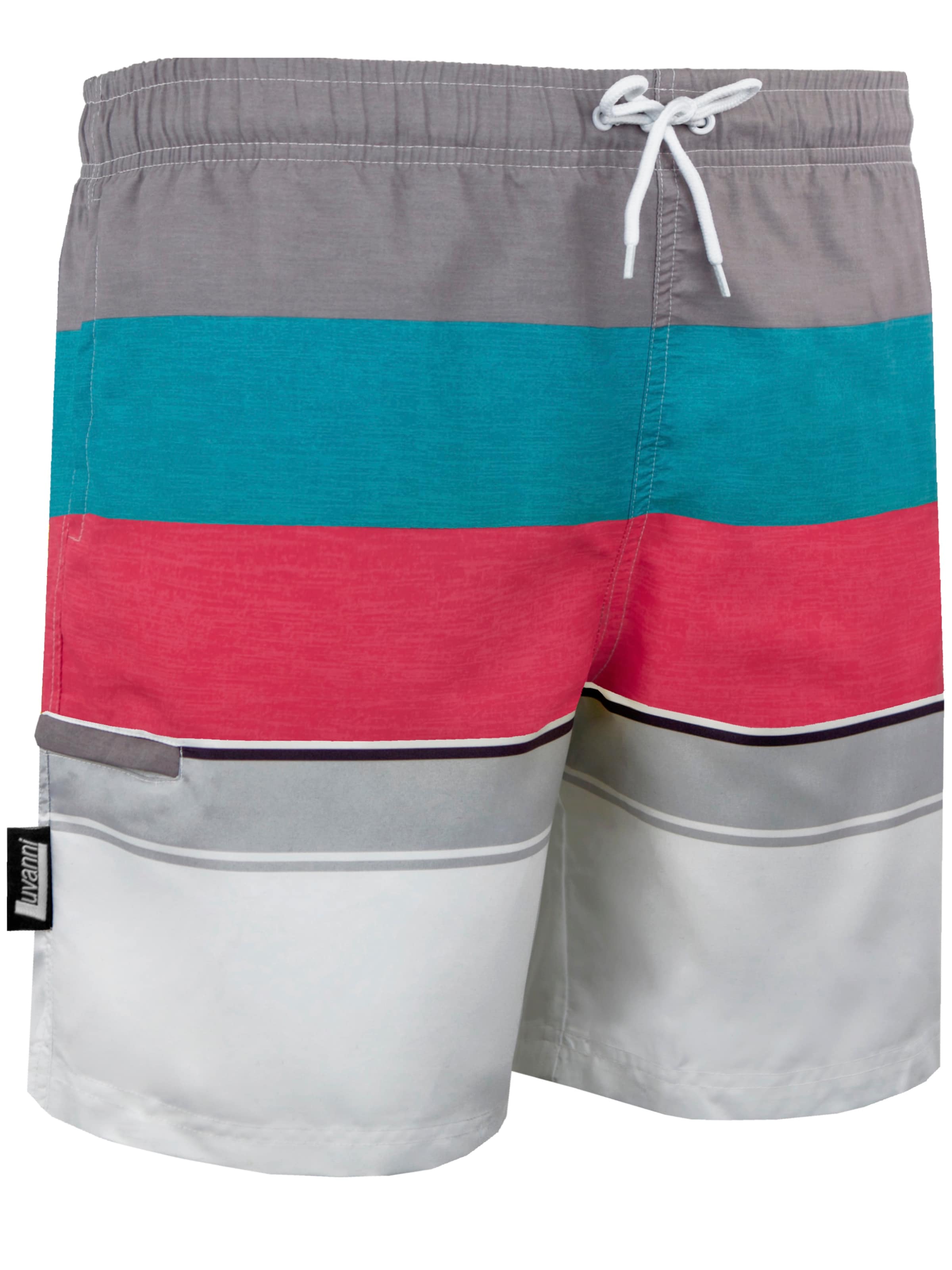 Luvanni Badeshorts 'Boardshorts Style 600 Streifen'‌‌‌‌‌‌‌ in Rot: Vorderseite