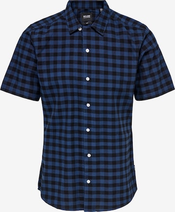 Only & Sons Regular fit Button Up Shirt 'ALVARO' in Blue: front