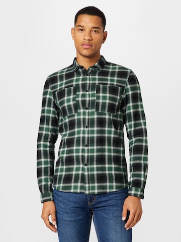 TOM TAILOR DENIM Slim fit Button Up Shirt in Green: front