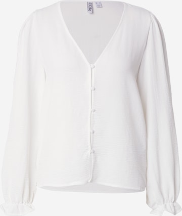 Camicia da donna di PIECES in bianco: frontale
