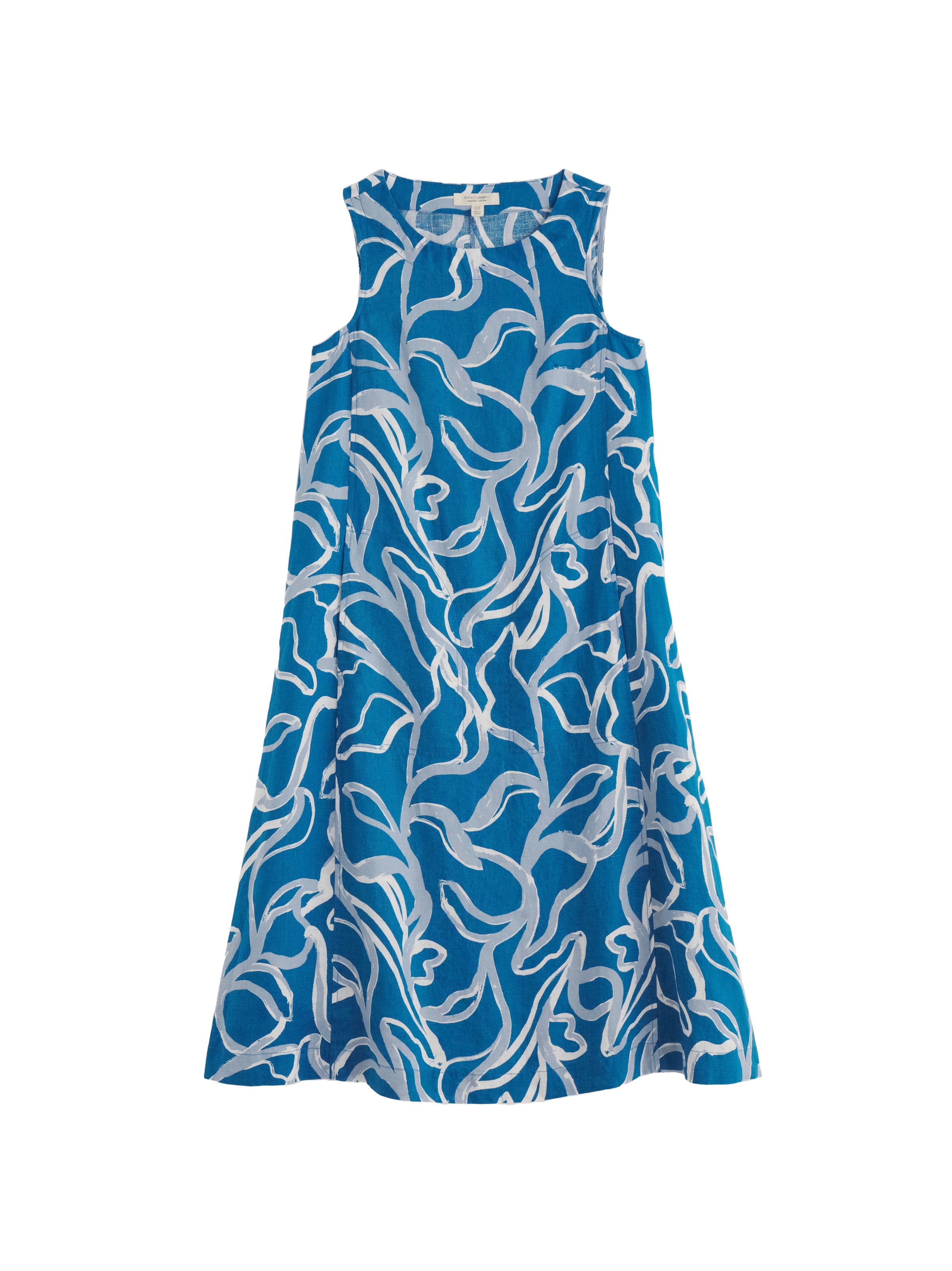 Rochie 'Cresting Waves' de la Seasalt Cornwall pe albastru: față