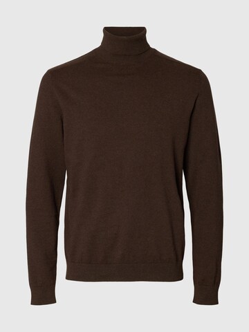 Coupe regular Pull-over 'SLHBerg' SELECTED en marron
