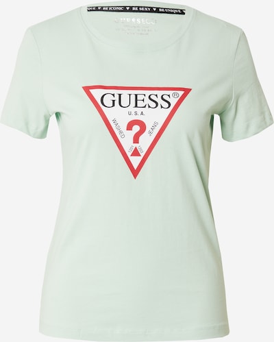GUESS T-shirt i pastellgrön / röd / svart / vit, Produktvy