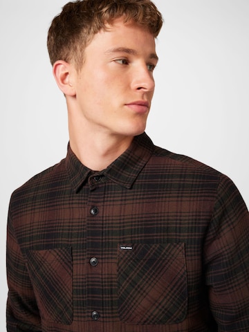 Volcom Regular fit Button Up Shirt in Brown