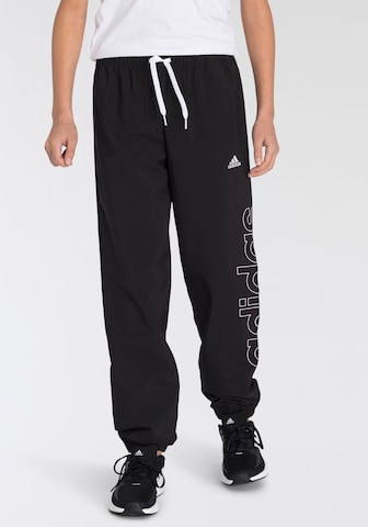 ADIDAS SPORTSWEAR Tapered Sports trousers 'Essentials French Terry' in Black: front