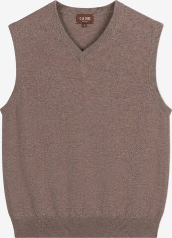 GOBI Cashmere Bodywarmer 'Men's Essential V-Neck Cashmere Vest' in Grijs: voorkant