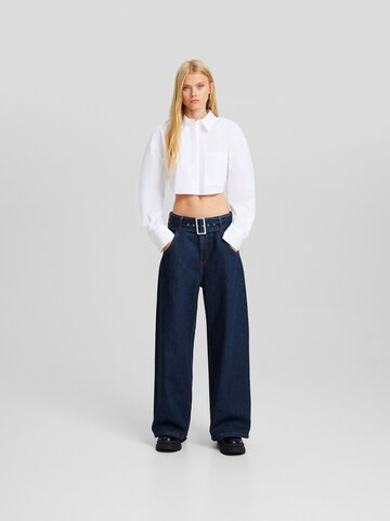 Bershka Wide Leg Jeans in Blau