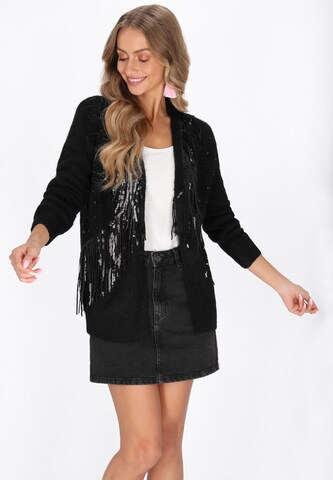 IZIA - Cárdigan en negro: frente