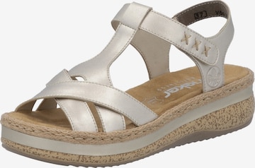 Sandales Rieker en or : devant