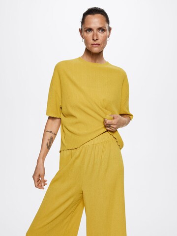 Wide Leg Pantalon MANGO en jaune