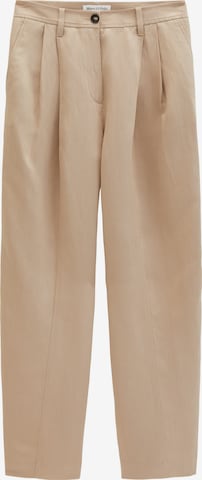 Loosefit Pantalon à plis Marc O'Polo en beige : devant
