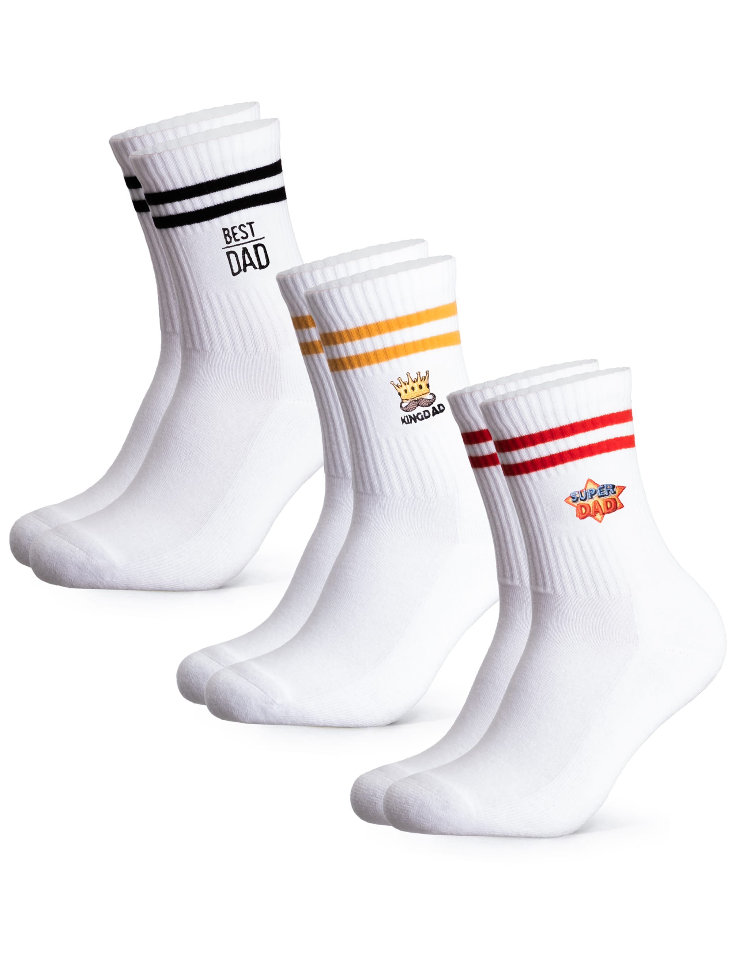Occulto Socks 'Dad' in White: front
