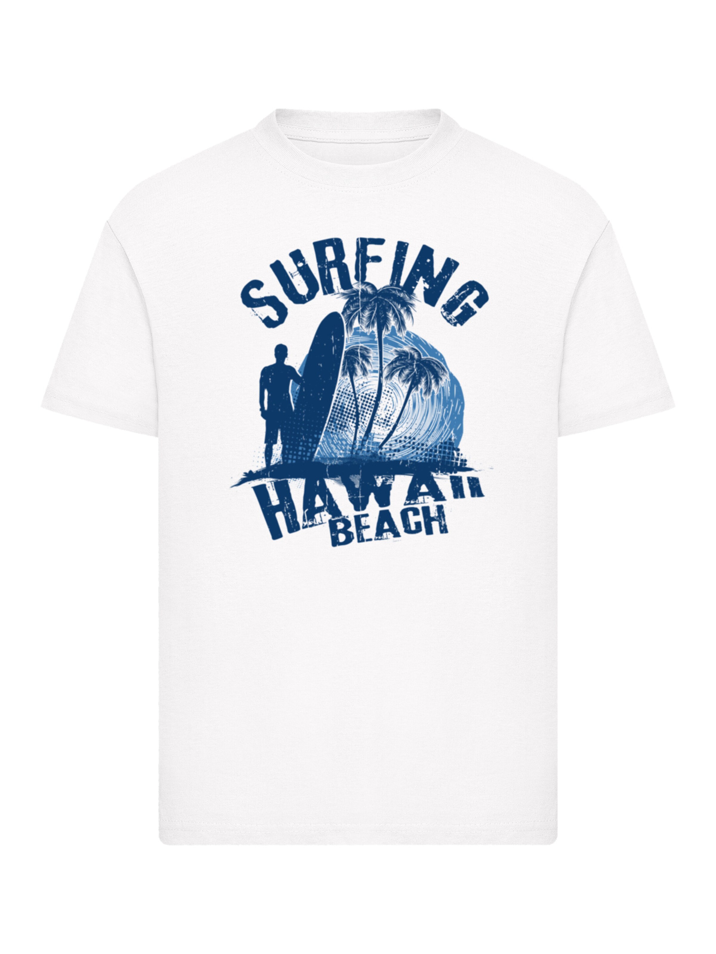 F4NT4STIC T-Shirt 'Hawaii Surf Beach Summer' in Weiß: Vorderseite