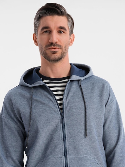 Ombre Sweatvest 'OM-SSZP-0191' in de kleur Donkerblauw, Productweergave