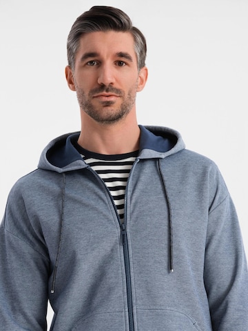 Ombre Sweatvest 'OM-SSZP-0191' in Blauw