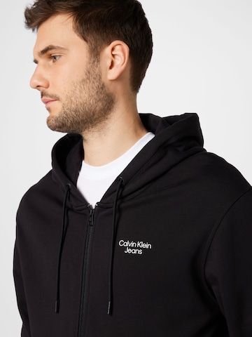 Calvin Klein Jeans Zip-Up Hoodie in Black