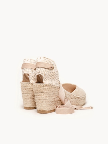 Sandalo 'Alpargata Cuña 8 cm' di Alhamas in beige